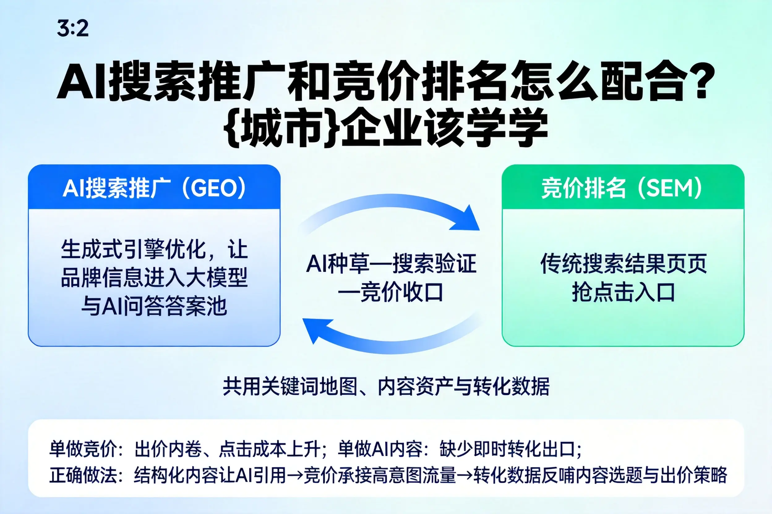 AI搜索推广和竞价排名怎么配合？西宁企业该学学