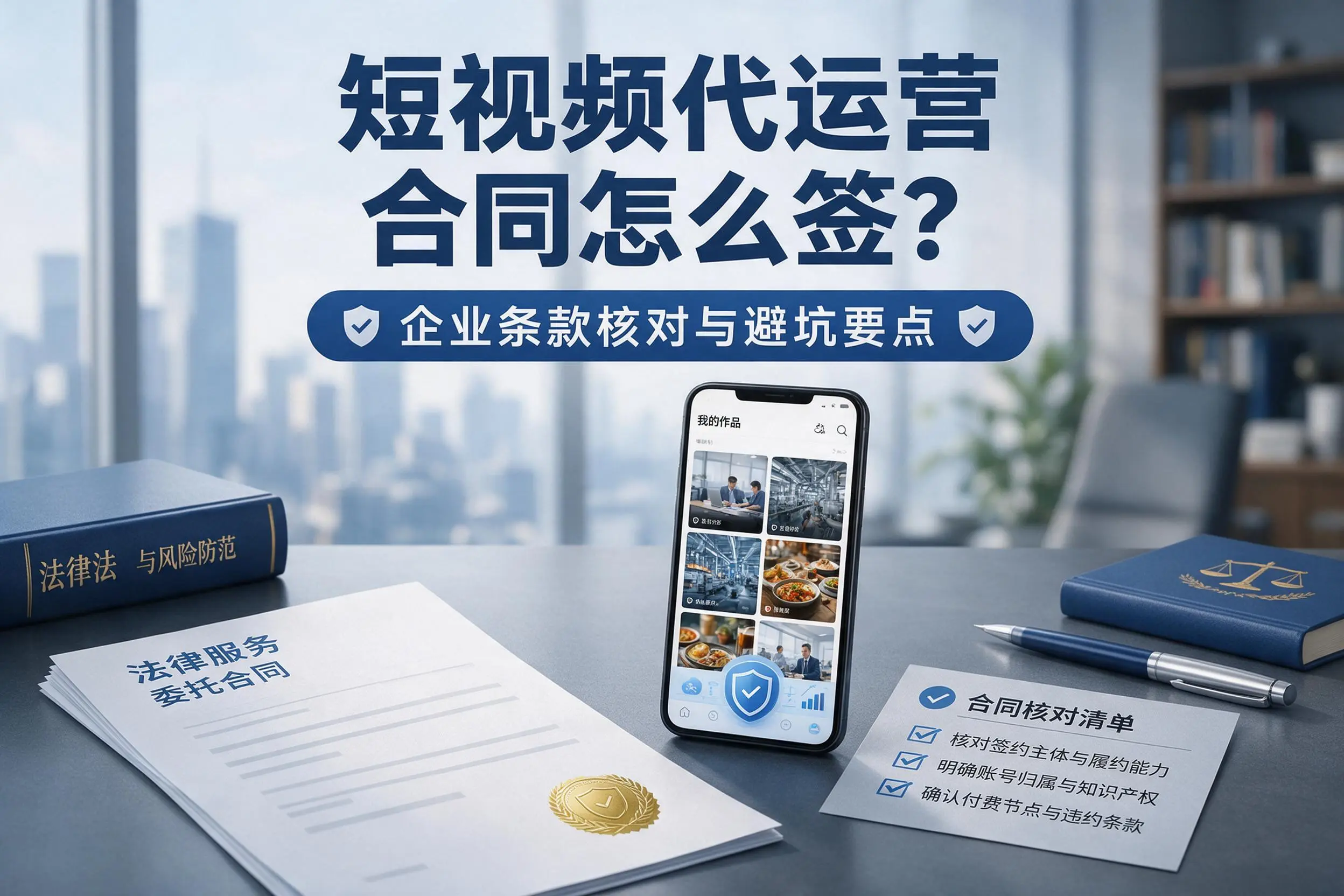 短视频代运营合同怎么签?西宁企业条款核对与避坑要点