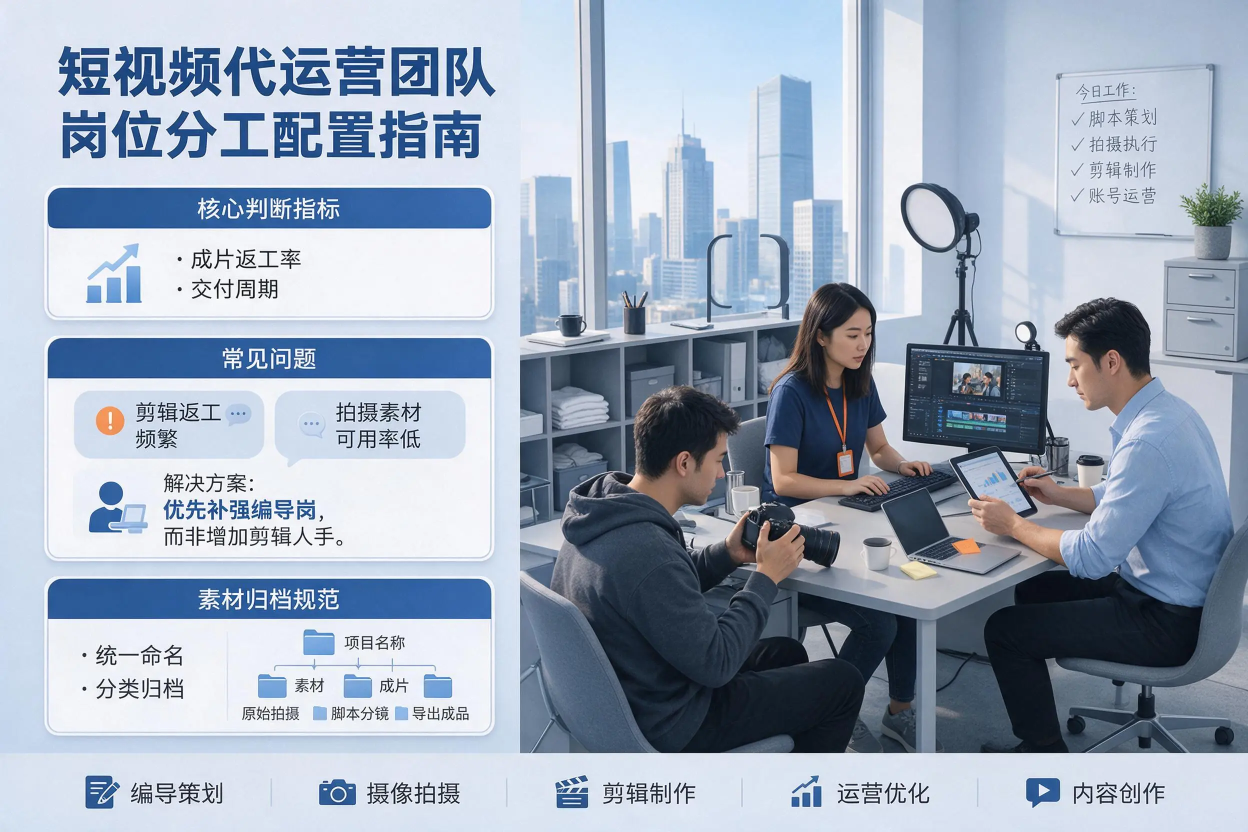 短视频代运营团队如何配置？西宁企业岗位分工科普说明