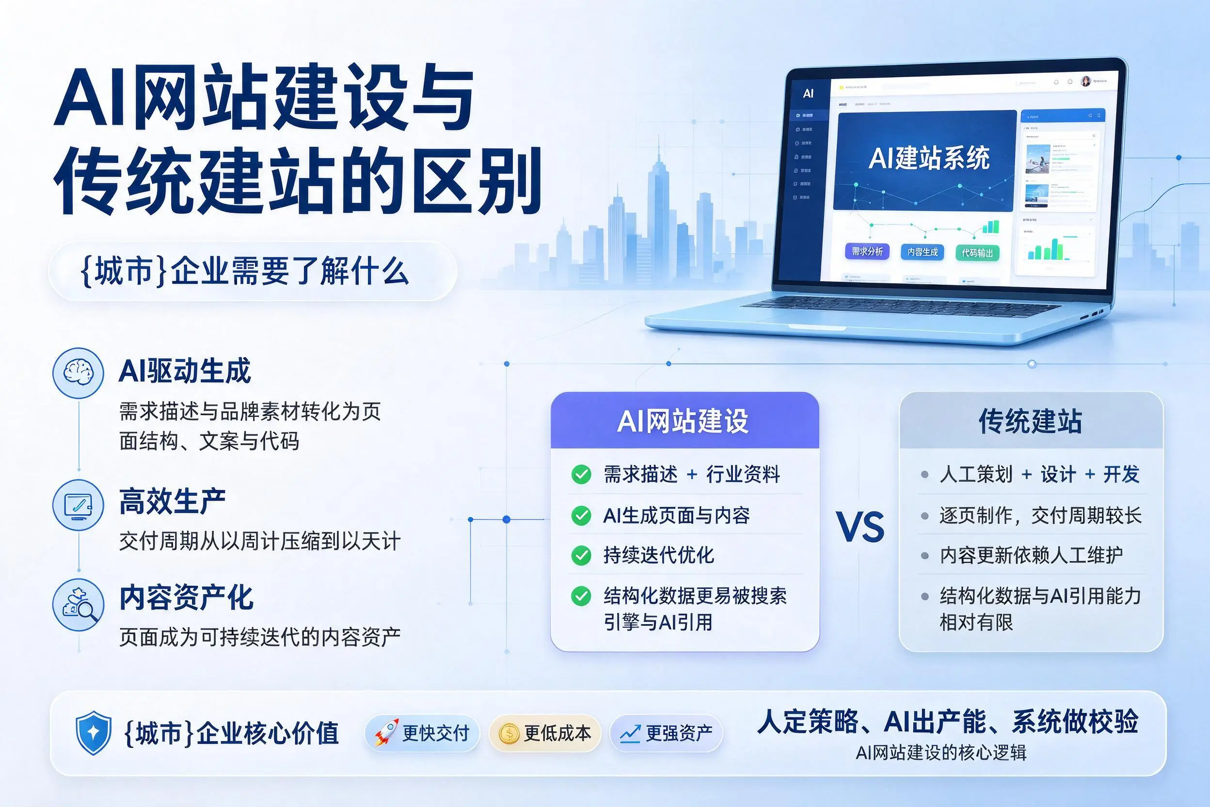 AI网站建设与传统建站的区别,西宁企业需要了解什么