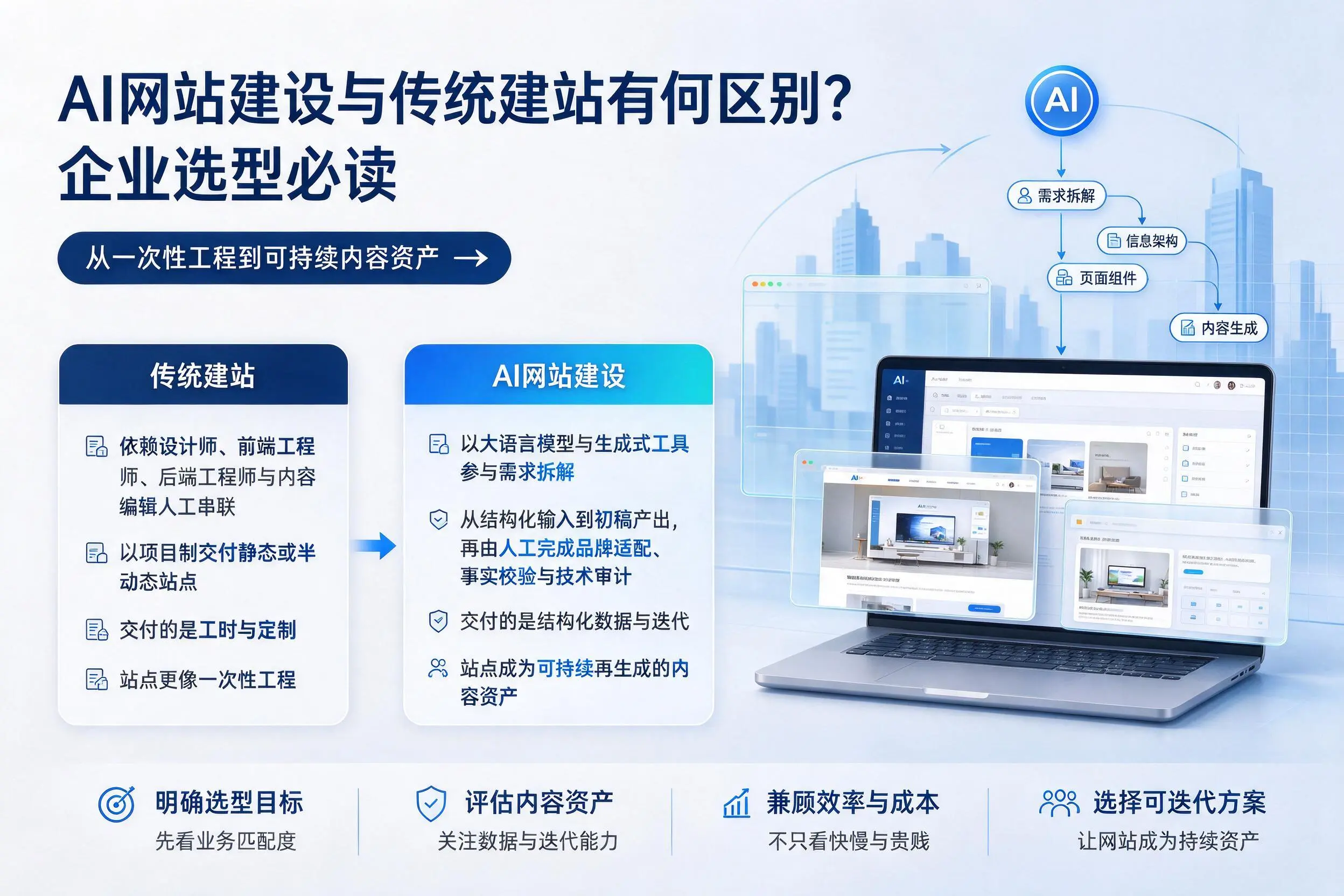 AI网站建设与传统建站有何区别？西宁企业选型必读