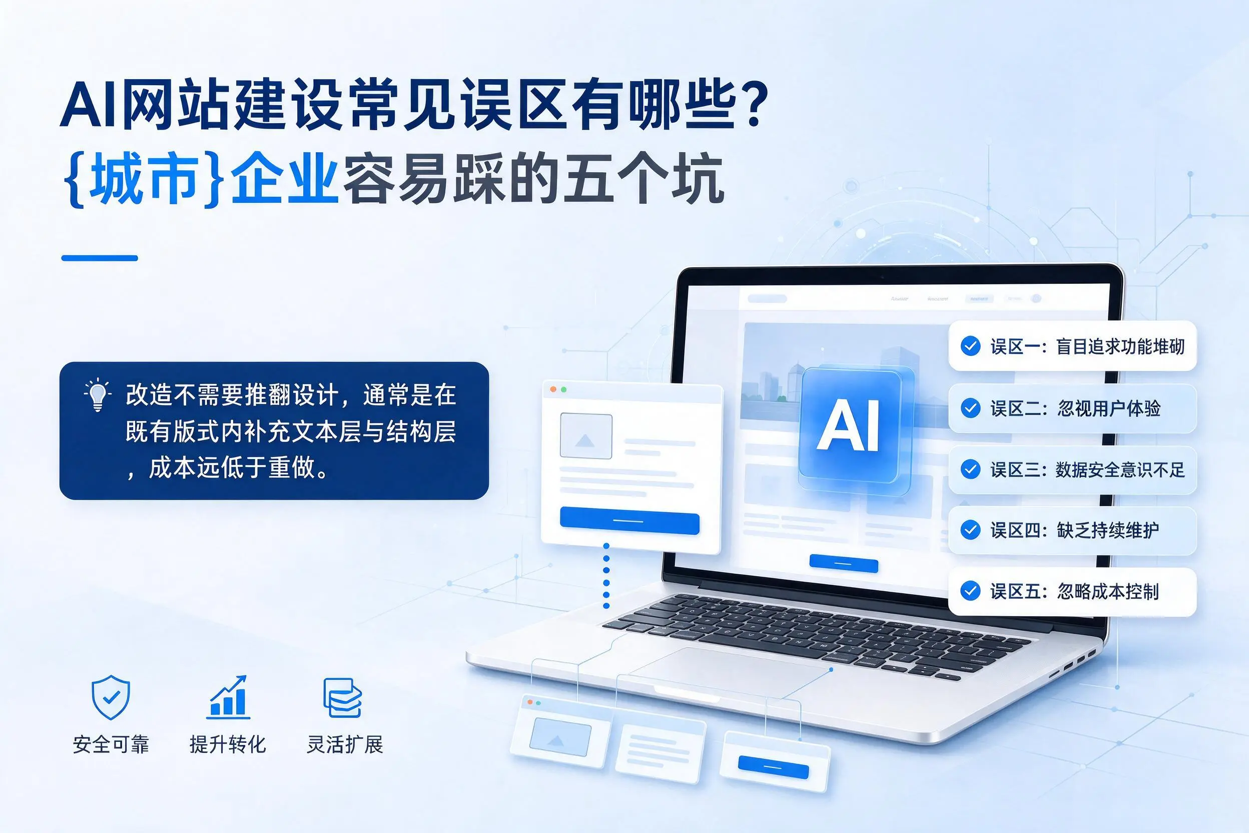 AI网站建设常见误区有哪些？西宁企业容易踩的五个坑