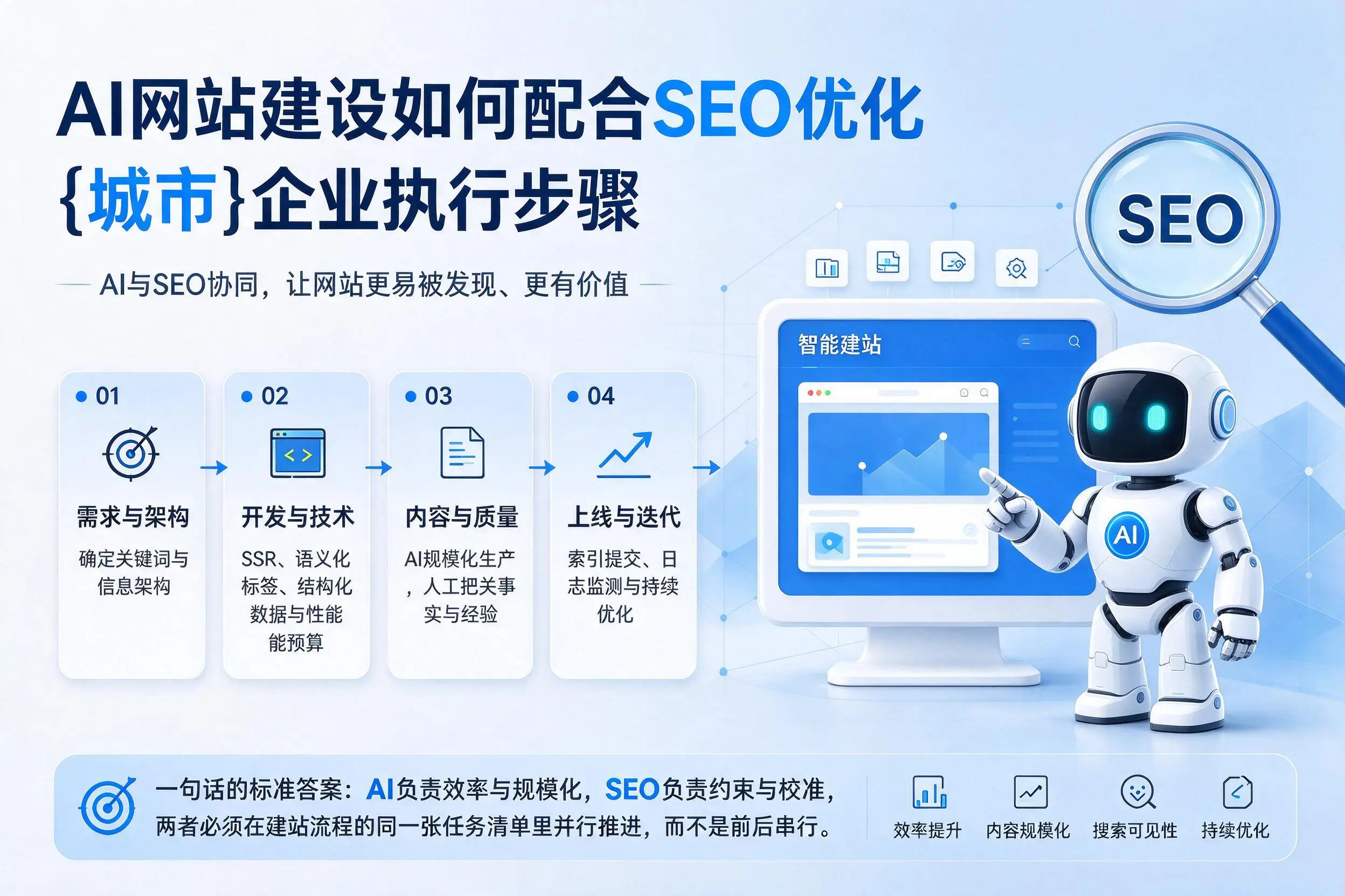 AI网站建设如何配合SEO优化,西宁企业执行步骤