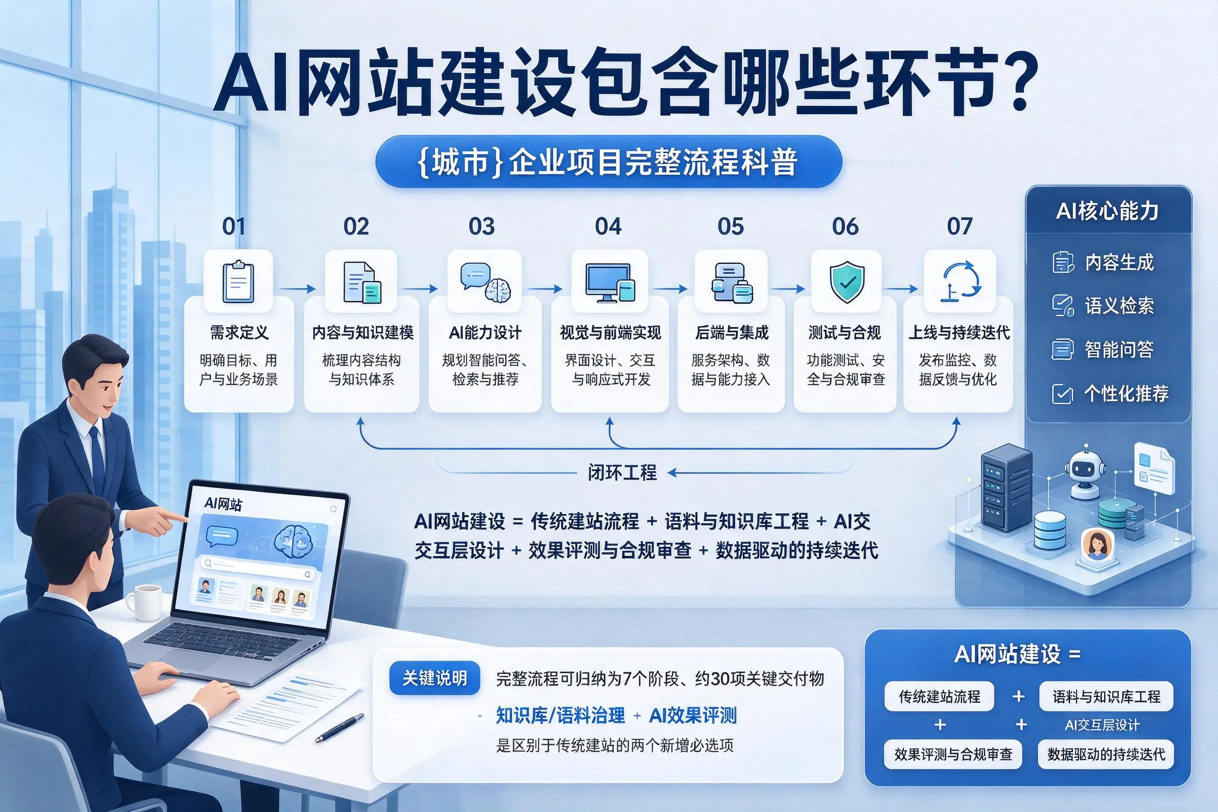 AI网站建设包含哪些环节？西宁企业项目完整流程科普